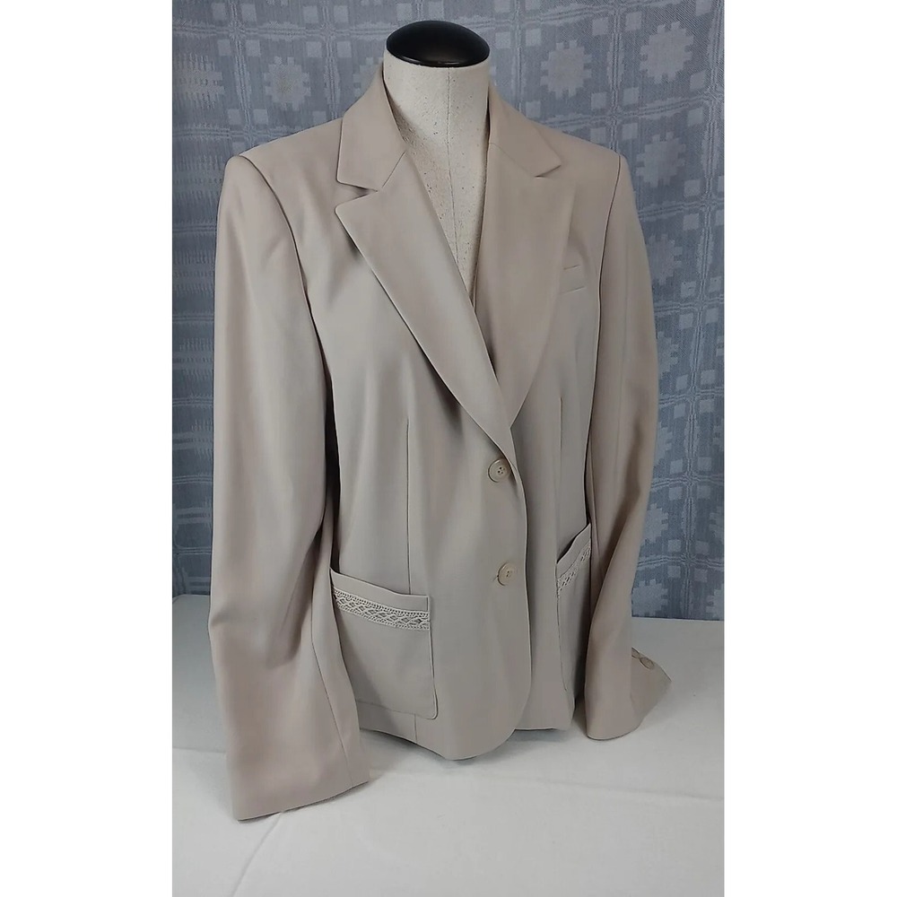 Vintage Travis Ayers Blazer Womens Size 14 Suit Jacket Tan Dress Jacket‎